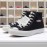 1pc Top Gun Maverick Print High-Top Sneakers - Breathable, Non-Slip, Durable Korean Version Casual Shoes with White Rubber Sole, Black & White Design, Lace-Up Closure, Round Toe, All-Season Comfort, Unisex for Men & Women, Everyday Footwear, Modern Sneakers, Fabric Upper