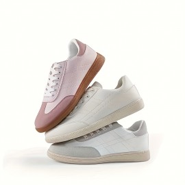 Women's Lightweight Flat Shoes - Slip-On Flats with Cushioned Insole, Soft PU Lining - Pastel Pink/White/ - Everyday & Formal - All-Season Comfortable Casual Shoes, Comfy Shoes