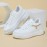 Women'S All-Season Casual Sneakers with Butterfly Design - White Lace-Up, Thick Sole, Lightweight, All-Purpose Running Shoes, Casual Footwear | Butterfly Print Shoes | Comfortable Footwear
