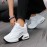 [White PU Sneakers] White PU Women's Sneakers | Breathable, Lace-Up, Low Top Athletic Shoes for Casual and Sporty Wear | Minimalist Design, Comfortable Footwear, Air Cushion Sole