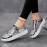 Women'S Glitter Golden Low-Top Sneakers - Lace-Up Casual Shoes with Sequin Detailing, PU Upper & EVA Sole, All-Season Comfort for Running, Travel & Daily Wear, Ladies Sneakers, Stylish Laceups, Durable Comfort