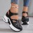 [Comfortable Sneakers] Comfortable Women's Synthetic Cover Casual Sneakers | Breathable, Adjustable Hook-and-Loop Straps, Thick Sole, Open-Toe Design for All-Season Wear