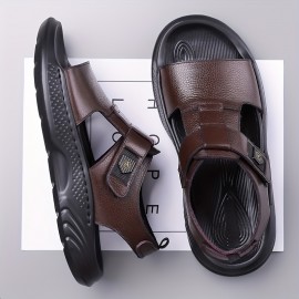 Men's Black -like with Adjustable Strap & Buckle - Non-Slip Rubber Sole, PU Cushioned Insole - Slip-On/Clip-On Beach Shoes for Summer, Casual, Pool, Boat - Lightweight Comfortable Dress (No Laces)