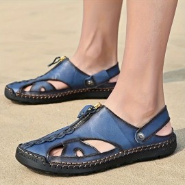 [Breathable Sandals] Breathable Men's Slide Sandals | Water-Resistant, Comfortable for Outdoor & Casual Wear, Round Toe with Rubber Sole, Adjustable Strap, Ventilation Holes, All-Season Design