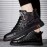 Men'S Non-Slip Durable Fashion Sneakers - Casual Street Style, Solid Color, All-Season Lace-Up Shoes with Thick Sole for Height Increase, Round Toe, Mid-Top Design, Faux Upper, Fabric Inner & Insole, PVC Sole