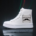 Women's Shoes Black and White Casual Skateboard Sneakers with Laces 2D Print Series, Campus Style for All Seasons