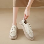 Women'S Casual Canvas Loafers - Classic Round Toe, All-Season Versatile Shoes with Rubber Sole, Fabric Inner & Durable Inner Lining, Easy Care Hand Washable, Fashionable Solid Color Design for Casual Attire, Allseason Shoes | Classic Loafer Design | Breathable Canvas Uppe