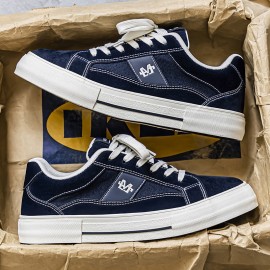 Men'S Classic Casual Canvas Sneakers - Breathable, Versatile Low-Top Lace-Up Shoes with EVA Sole, Black & White Design, Perfect for Campus, Hiking, And Running, All-Season Comfort, Hiking Footwear | Minimalist Style | Durable Footwear, Women'S Tennis Shoes, Shoes for Women/Women'S Shoes