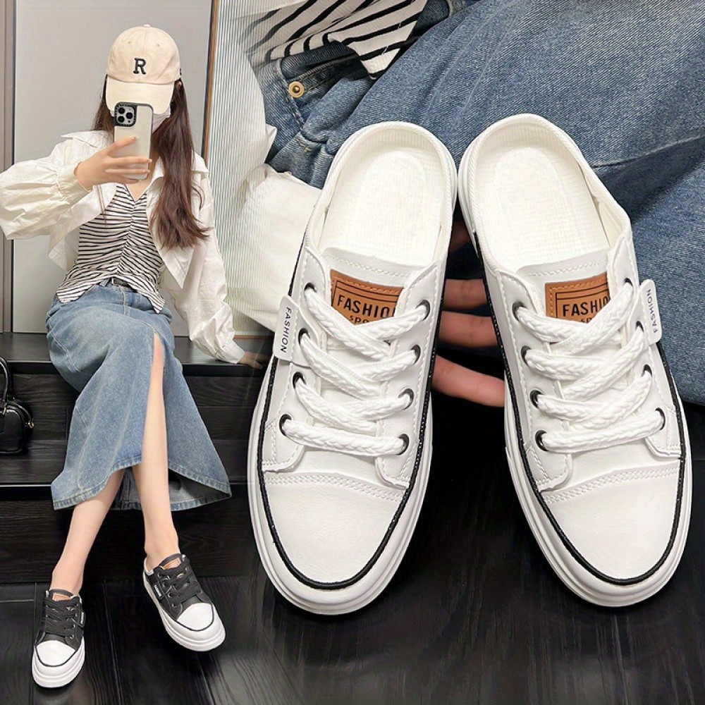 Summer Women's Slip-On Korean Style Commuter Sandals - Lightweight Casual Shoes with Round Toe, Breathable Upper & EVA Cushioned Insole, Low-Top Versatile Design for All-Season Wear, Sandals for Wide Feet, Stylish Slipons, Durable EVA Sole