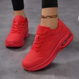 Women'S Lightweight Air Cushion Running Shoes - Breathable PU Upper, MD Sole & Fabric Lining, Low-Top Lace-Up Design for Gym, Hiking, Travel - All-Season Comfort & Support, Gym Shoes, Hiking Footwear, Sleek Sporty Look, Cushioned Comfort, Casual Sportswear, Durable Construction, Fitness Enthusiasts