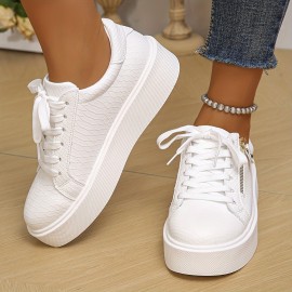 [Argyle Fashion Sneakers] Low Top Argyle Sneakers - Women's Casual Running Shoes - Lace-Up, Side Zipper, Rubber Sole