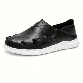 Men's Retro Slip-Resistant Arch Support Mules - Breathable Upper & Cushioned Insole, Beige/White Round-Toe Sandals with Arch Support for All-Season Casual, Beach & Casual Attire - Comfortable Slip-On Shoes for Men, Sports Sandals for Men, Orthopedic Sandals for Men