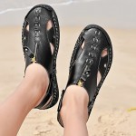 [Breathable Sandals] Breathable Men's Slide Sandals | Water-Resistant, Comfortable for Outdoor & Casual Wear, Round Toe with Rubber Sole, Adjustable Strap, Ventilation Holes, All-Season Design