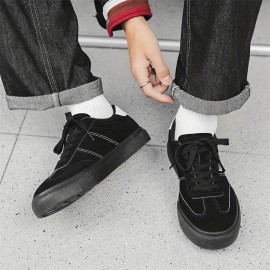 Men's Burgundy Low-Top Dopamine Shoes - Lace-Up Sneakers with Glossy Burgundy & Golden-Tan Trim, EVA Cushioned Arch, Solid Color Casual & Light Training Shoes for Spring/Fall, Skate Shoes, Gym, Semi-Formal - Minimalist Design, Durable -like Texture (No Laces Required) - Men's Fashion Sneakers with -like Upper & EVA Sole, Lace-Up Closure, Solid Color  Casual Sneakers for Men, Shoes for Men Casual, Mens Sneakers High Quality, Canvas Shoes, Wide Shoes for Men, Mens Sneakers